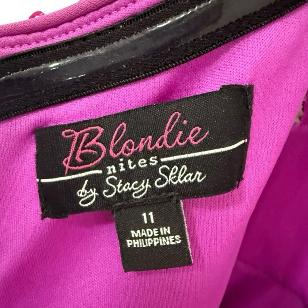 Blondie Nites Sequin Ombre Tulle Strapless Party Dress Pink Purple Juniors 11 - Picture 11 of 12